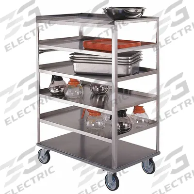 LAKESIDE Banquet Cart: 500 lb Max Load Capacity, 4 Shelves, 22 1/4 in Overall Wd - Banquet Carts