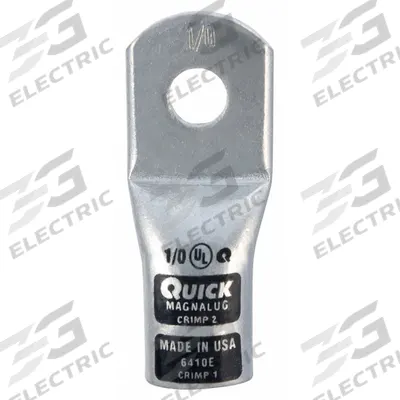 QUICKCABLE Wire Connector: Heavy Wall Lug, Crimp/Lug, Tin Plated Copper, 1/0 ga, Black - Heavy Wall Lugs