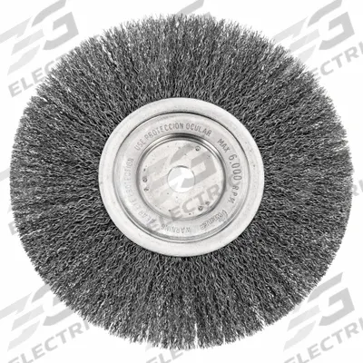WEILER Wire Wheel Brush: Crimped Steel, 8 in Dia x 3/4 in Wd, 5/8 in Arbor - Light-Cleaning Brushes for Carbon Steel