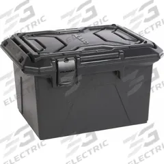 PLANO MOLDING Storage Tote: 4.2 gal, 12 1/4 in x 9 1/4 in x 8 1/2 in, Black Body, Black Lid, Plastic (MPN 1071600). Key specifications — Material: Plastic; Brand: PLANO MOLDING.