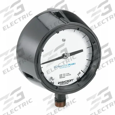 ASHCROFT Process Pressure Gauge: 0 psi to 600 psi, White, 4 1/2 in Dial, 1/2 in NPT Male - Vibration-Resistant All-Stainless Steel Wetted Parts & Casing