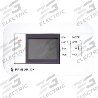 FRIEDRICH Wired Thermostat: Wired Thermostat, 5 11/16 in x 7 9/16 in x 2 1/8 in - Thermostats