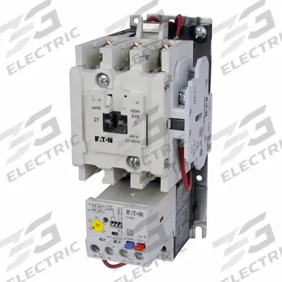 EATON Magnetic Motor Starter: Non-Reversing, 3 Poles, NEMA Size 1, 27 A - Non-Reversing Starters with Electronic Overloads