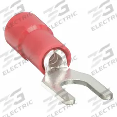 GRAINGER Fork Terminals: Red, Vinyl, #6 Stud Size, 22 AWG – 16 AWG Wire Range, Std Fork, 600 V (MPN 5WHE4). Key specifications — Barrel Style: Funnel Entry; Manufacturer Part Number: 5WHE4; Brand: GRAINGER.