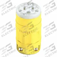 LEVITON Straight Blade Connector: 5-15R, 125V AC, 15 A, 2 Pole, 3 Wire, Yellow (MPN 1547)