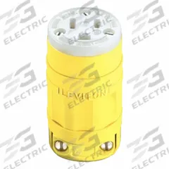 LEVITON Straight Blade Connector: 5-15R, 125V AC, 15 A, 2 Pole, 3 Wire, Yellow (MPN 1547)