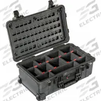 PELICAN Lid Panel: 13 in x 15 in, 54 Openings, Twist Cam Locks, Plastic, Black (MPN 015100-5200-110). Key specifications — Compatible Manufacturer Model Number: 1510; Attachment Type: Twist Cam Locks; Material: Plastic; Color: Black; Brand: PELICAN.