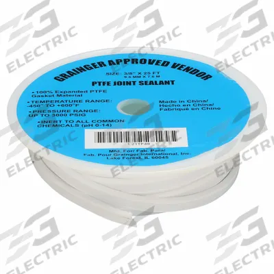 APPROVED VENDOR Gasket-Making Tape: 1/2 in x 15 ft, 0.19 in Thick, -400°F to 600°F, White - PTFE Gasket-Making Tape