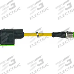 MURRELEKTRONIK Cordset: M12 Male Straight x DIN Form CI, 3 m Cable Lg, PVC, Yellow, 3 Pins, IP67 (MPN 7000-41041-0160300). Key specifications — Wire Size: 18 AWG; Brand: MURRELEKTRONIK; Cable Jacket Color: Yellow; IP Rating: IP67.