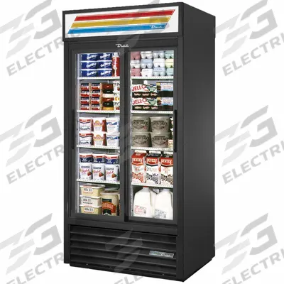 TRUE REFRIGERATION Refrigerated Merchandiser: 78 5/8 in x 39 1/2 in x 29 5/8 in, Black - Glass Door Refrigerator Merchandisers