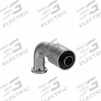 PARKER Hydraulic Crimp Fitting: Steel x Steel, 45° Elbow, -20 For Hose Dash Size, Genderless, Swivel (MPN 14N77-20-20). Key specifications — Fitting Gender: Genderless; Fitting Connection Type: Flange x Crimp; Thread Size: 0.511"-27; For Hose Dash Size: -20; Brand: PARKER.