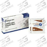 FIRST AID ONLY Topical Antiseptic Wipes: Wipes, Povidone Iodine, 10 PK (MPN 12-015). Key specifications — Format: Wipes; Product Type: Topical Antiseptic; Unit Package Type: Packet; Active Ingredient: Povidone Iodine; Manufacturer Part Number: 12-015; Unitized: Unitized; Concentration: 10%; Brand: FIRST AID ONLY.