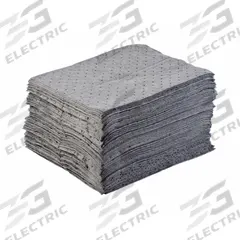 BRADY SPC ABSORBENTS Sorbent Pad: 61 7/16 oz Volume Absorbed Per Pad, Polypropylene, Gray, 100 PK (MPN BPU500). Key specifications — Brand: BRADY SPC ABSORBENTS; Perforated: Perforated; Material: Polypropylene.