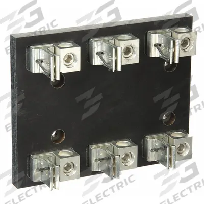 MERSEN Fuse Block: Open Block Design, 3 Pole, 250 V AC, Box Lug - Fuse Blocks for UL Class H & K Fuses