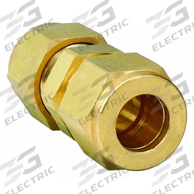 PARKER Compression Fitting Union: 1/2 in OD x 1/2 in OD Size, Compression x Compression - Single-Ferrule Brass Compression Fittings