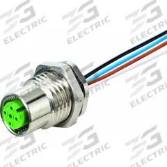 MURRELEKTRONIK Cordset: M12 Female – Rear Mounting Receptacle, A, 4 Pins, 1 m Wire Lead Lg (MPN 7000-13545-9710100). Key specifications — Cable Jacket Material: PP; IP Rating: IP67; NEMA Rating: 4; Brand: MURRELEKTRONIK; Wire Size: 0.34 sq mm; Coding: A.