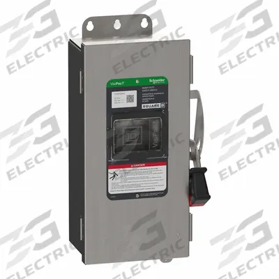 SCHNEIDER Safety Switch: Fusible, 30 A, Three Phase, 600V AC/DC, 304 Stainless Steel - Fusible Safety Switches