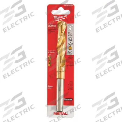 MILWAUKEE Reduced Shank Drill Bit: 5/8", 135° Split Point, TiN-Coated HSS - High-Speed Steel Silver & Deming Drill Bits