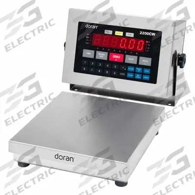 DORAN Industrial Bench Scale: 12 in x 12 in, IP69K, Column-Mounted - Bench Scales with Remote Indicator