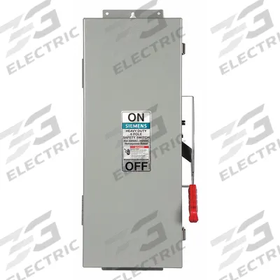 Siemens Safety Switch: Non-Fusible, 30 A, Three Phase, 600V AC, Galvanized Steel - Non-Fusible Safety Switches