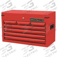 WESTWARD Top Chest: 7 Drawers, Light Duty, 26 in Overall Wd, 12 1/8 in Overall Dp, 16 in Overall Ht (MPN 48RJ71). Key specifications — Brand: WESTWARD; Includes Drawer Liners: Yes.