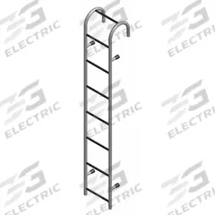 COTTERMAN Straight Ladder: 7 ft Ladder Size, Steel, 300 lb Load Capacity, 33 lb Wt, 7 Rungs (MPN ST07AL C1). Key specifications — Color: Gray; Brand: COTTERMAN; Included Features: Side Rail Bumpers.