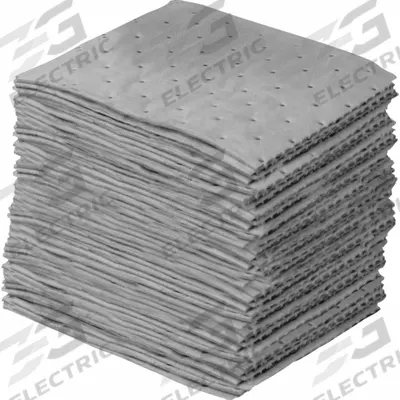 BRADY SPC ABSORBENTS Sorbent Pad: 10 oz Volume Absorbed Per Pad, Polypropylene, Gray, Box - Sorbent Pads