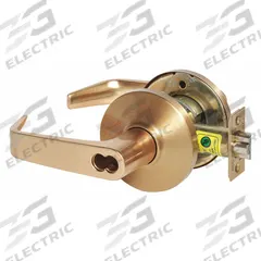 STANLEY SECURITY SOLUTIONS Door Lockset: Storeroom Lever Locksets, Bronze, ADA Compliant, LFIC (MPN 9K37D15DS3612). Key specifications — Ligature Resistance: Not Ligature-Resistant; Brand: STANLEY SECURITY SOLUTIONS; Lockset Function ANSI Code: F86; Visual Indicator Message: No Message; Lockset Style: Contour Angle Return; ADA Compliant: Yes; Finish: Satin Bronze, Clear Coated : Zinc Alloy.