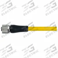 Cordset: M12 Female Straight X Bare Wire, 5 Pins, Yellow, TPE, 3 m Cable Lg, 12 A Max Current (A) (MPN 7700-P4221-U0P0300). Key specifications — Cable Jacket Color: Yellow; End 1 Gender: Female; End 1 Mounting Orientation: Straight; End 2 Connection Type: Bare Wire; IP Rating: IP67; Brand: MURRELEKTRONIK; Wire Size: 14 AWG; Cable Jacket Material: TPE.