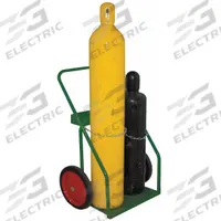 SAFTCART Cylinder Hand Truck: 400 lb, Side by Side, 2 Cylinder, 21 in W x 12 in D Nose Plate (MPN 860-14). Key specifications — attr1343829: SAFTCART; attr1343789: Green; attr1343794: Chain.