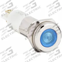 APPROVED VENDOR Flush Panel Light: 10 mm Panel Mounting Hole Dia, LED, Blue, Flush Head, H10 (MPN 24M107). Key specifications — Brand: APPROVED VENDOR; Electrical Connection: 0.11 Male Quick Disconnect.