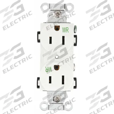 BRYANT Receptacle: Duplex, 5-15, White, 125V AC, 15 A, 2 Pole / 3 Wire (MPN CBRS15WWR) - General Purpose Receptacles
