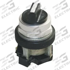 EATON Selector Switch: 30 mm Panel Mounting Size, 2 Positions, Short Lever, 2NO, Metallic (MPN HT8JAH3AAA5). Key specifications — AC Contact Rating: 10 A @ 600 V; Action: Maintained/Maintained; Cam: 3A; DC Contact Rating: 5 A @ 250 V; Hazardous Location Specification: Not Rated; Operator Head Material: Polymer; Operator Head Type: Short-Handled Knob; Operator Illumination: Non-Illuminated.