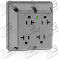 LEVITON Receptacle: Quad, 5-20, Gray, 125V AC, 20 A, 2 Pole / 3 Wire (MPN 21254-HGY)