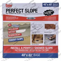 OATEY Pre-Slope Base: Pre-Slope Base, Polystyrene, 40 in Overall Lg, 40 in Overall Ht (MPN 41640). Key specifications — Material: Polystyrene; Features: Creates a Code Required 1/4 in Slope Under Shower Pan Liner. Easy to Extend or Trim During Custom Shower Installations. Includes Weep Guard to Allow Moisture to Drain Properly and Protect Weep Holes.; Brand: OATEY; Product Type: Pre-Slope Base.