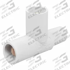 Paralleling Tee: Male-Male-Female, White, 600V AC, 400 A, Series 16 (MPN 16A21-UW). Key specifications — Brand: LEVITON; Gender Configuration: Male-Male-Female.
