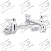 KOHLER Laundry Sink Faucet: Wall, Widespread, Brass, Polished Chrome, 1.8 gpm Flow Rate, Single Bend (MPN K-820T20-4AFA-CP). Key specifications — Color/Finish: Polished Chrome.