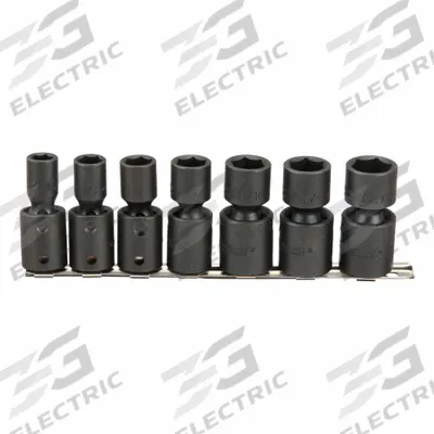 PROTO Impact Socket Set: 1/2 in Drive Size, 7 Pieces - SAE Flex Impact Socket Sets