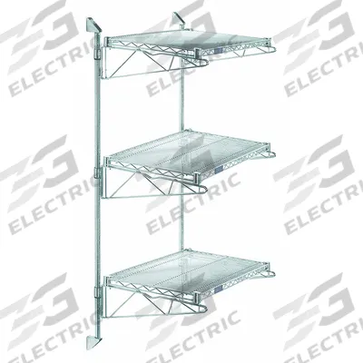 APPROVED VENDOR Wire Wall Shelf: 60 in x 14 in, 3 Shelves, 200 lb Load Capacity per Shelf - Adjustable-Height Stainless Steel Wire Wall-Mount Shelving