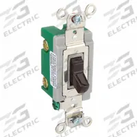 BRYANT Wall Switch: Toggle Switch, Double Pole, Maintained, Brown, 120/277V AC, 30 A (MPN 3002BRN). Key specifications — Illuminated: No; Voltage Rating: 120/277V AC.