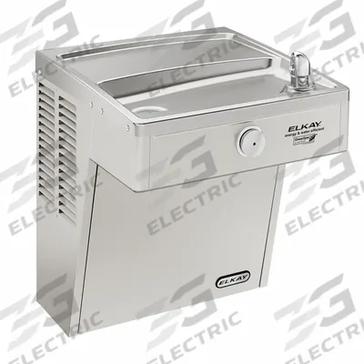 ELKAY Drinking Fountain: On-Wall, 20 5/8 in Ht, 18 5/8 in Dp, 18 1/16 in Overall Wd - On-Wall Single Outdoor Drinking Fountains