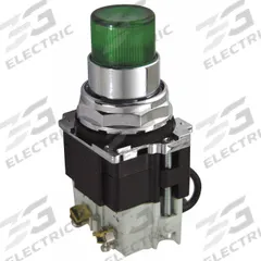 EATON Pilot Light: 30 mm Panel Mounting Size, Green, LED, 120 V AC Max Volt Rating (Supply) (MPN 10250T297LGP2A). Key specifications — Series: 10250T; Brand: EATON; Includes Push-To-Test: Push-To-Test Included.