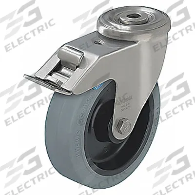 APPROVED VENDOR Bolt-Hole Caster: Swivel, No Brake, Rubber, 3 7/8 in Wheel Dia. - Corrosion-Resistant Bolt-Hole Casters