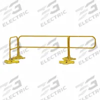 GARLOCK SAFETY SYSTEMS Guardrail: 5 1/8 ft x 3 3/8 ft, 18 3/4 in Mid-Rail Ht, Permanent, Guardrail (MPN 407297S). Key specifications — Fold-Down Capable: No; Guardrail Component: Guardrail; Material: Steel; Color: Yellow; For Use With: Permanent Mount; Installation Type: Permanent; Sub-brand: RailGuard 200; Brand: GARLOCK SAFETY SYSTEMS.