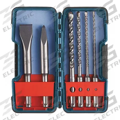 BOSCH Rotary Hammer Drill Set: 1/4 in_3/8 in_3/16 in_5/32 in Drill Bit Size - SDS-Plus Concrete & Masonry Drill Bit Sets