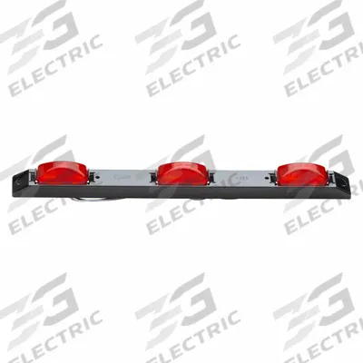 GROTE Bar Lamp: Marker Light, Incandescent, Rectangular, Red, Bracket, Blunt Cut Wires - Marker Lights