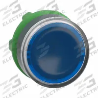 SCHNEIDER Flush Push Button: Blue, 22 mm Mounting Size, Non-Metallic, Momentary (MPN ZB5AW363). Key specifications — Brand: SCHNEIDER; Action: Momentary; Series: XB5; Push Button Material Type: Non-Metallic.