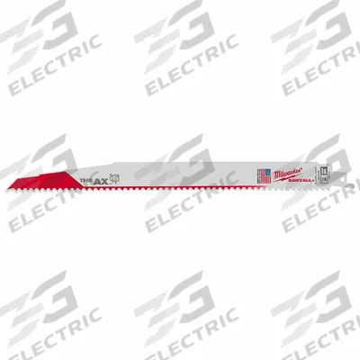 MILWAUKEE Reciprocating Saw Blade: 5/8 Teeth per Inch, 12 in Blade Lg, 0.06 in Blade Thick - Nail-Embedded-Wood-Cutting Blades