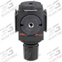 ARO Compressed Air Regulator: Aluminum, 3/4 in NPT, 210 cfm, 0 psi to 140 psi, Knob, 2000 Series (MPN R37351-100). Key specifications — attr111664: No; attr111400: 2000; attr111627: ARO.