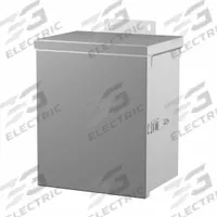 HAMMOND Junction Box: Galvanized Steel, 6 in x 6 in x 4 in, 3R, Solid Cover, Hinged, Included (MPN C3R664HCR). Key specifications — Brand: HAMMOND; Closure Method: Latches; Knockouts: Included.